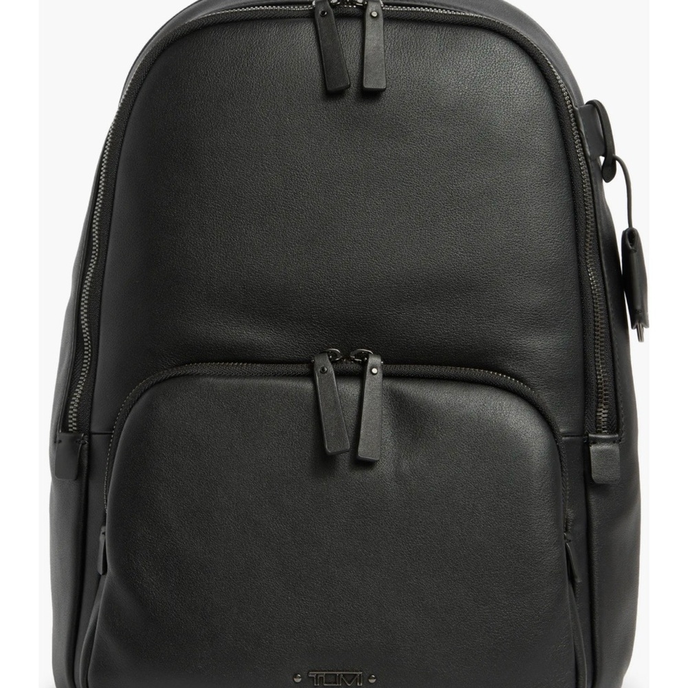 Tumi Black Leather Backpack